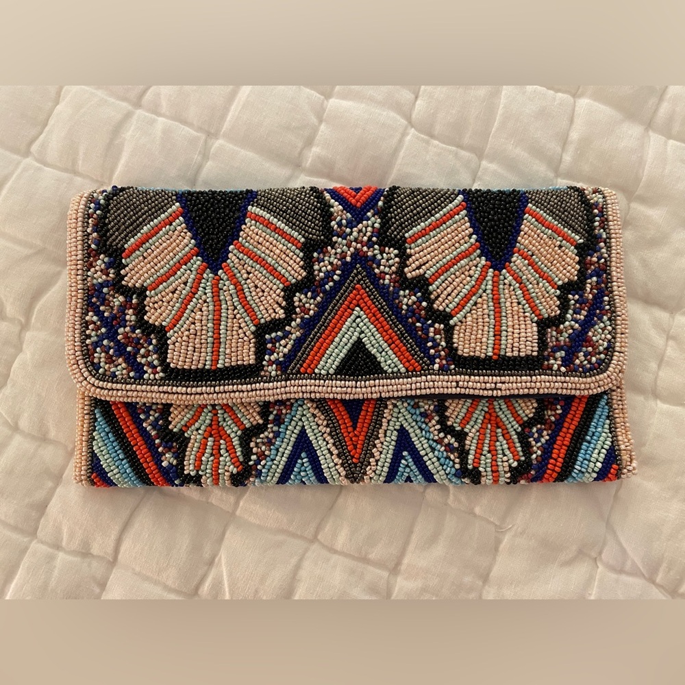 Colorful beaded party clutch